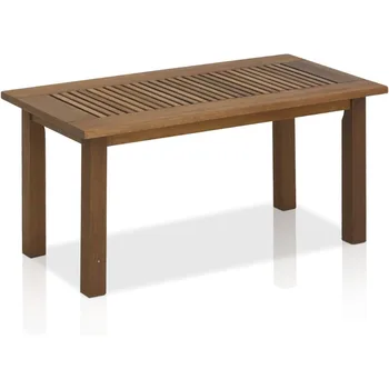 Furinno FG16504 Tioman Мебель для патио из твердых пород дерева, уличный журнальный столик из тикового дерева, 1-ярусный, коричневый