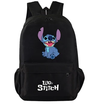 Рюкзак Disney Kawaii Lilo Stitch для мальчиков и девочек, школьная сумка, студенческий рюкзак, мультфильм, аниме, легкая сумка Изображение 2