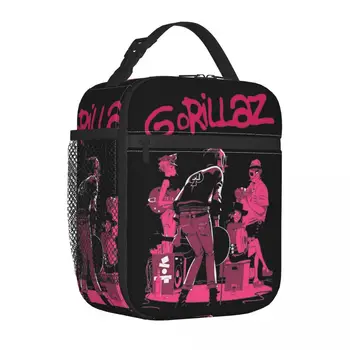 Изолированная сумка для ланча Gorillaz Вместительная Музыкальная группа Контейнер для ланча Термосумка-тоут Ланч-бокс Школьные сумки для еды на открытом воздухе Изображение 2