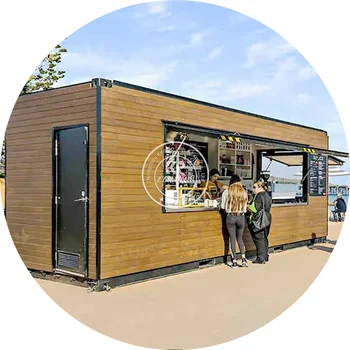 20-футовый индивидуальный контейнер для доставки, мини-всплывающее кафе, ресторан, Модифицированный сборный контейнерный дом