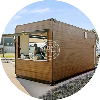 20-футовый индивидуальный контейнер для доставки, мини-всплывающее кафе, ресторан, Модифицированный сборный контейнерный дом Изображение 2