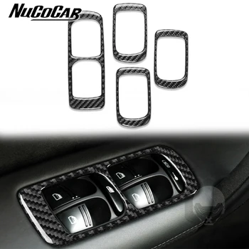 Для Porsche Cayenne Sport SUV 2003-2010 Отделка стеклоподъемника из углеродного волокна, аксессуары для интерьера автомобиля, декоративная наклейка