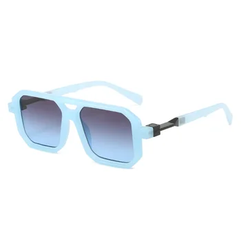 Модные женские солнцезащитные очки Pilot Оттенков UV400, Винтажные очки с двойным мостом, Роскошные дизайнерские очки, Мужские солнцезащитные очки с квадратными градиентными линзами.