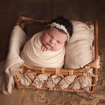 Реквизит для фотосъемки новорожденных, детские аксессуары для фотосъемки новорожденных, съемка вехи в жизни ребенка для студии Bebe Photo Retro Woven Basket Studio