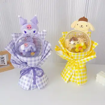 Sanrio Kawaii Kuromi Bobo Ball Букет My Melody Gypsophila Cinnamoroll Мультяшная Кукла Букет Подарок На День Рождения Изображение 2