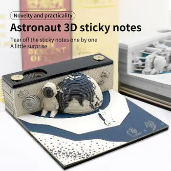 3D Блокнот астронавта 2024 Календарь Блокнот для заметок 3D Художественная резьба по бумаге Подарочный дом Скульптура Подарки