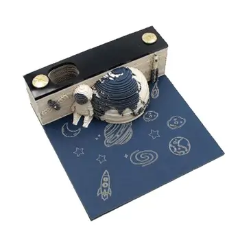 3D Блокнот астронавта 2024 Календарь Блокнот для заметок 3D Художественная резьба по бумаге Подарочный дом Скульптура Подарки Изображение 2