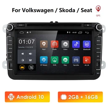 Навигация Android 10, автомагнитола, мультимедийный плеер для Seat Altea, Skoda, Volkswagen, Polo, Touran, Passat, Golf, Amarok, Rabbit, USB DPS