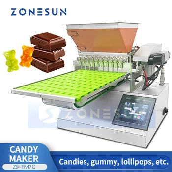 ZONESUN Машина для формования шоколада и мармелада, оборудование для упаковки кондитерских изделий с наполнителем из карамельного ганаша ZS-FM7C