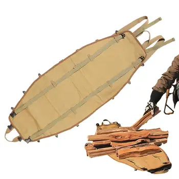 Сумка для дров, вощеная портативная холщовая многофункциональная сумка с ручками, сумка-тоут для переноски бревен, сумка для садоводства, загородных путешествий на открытом воздухе
