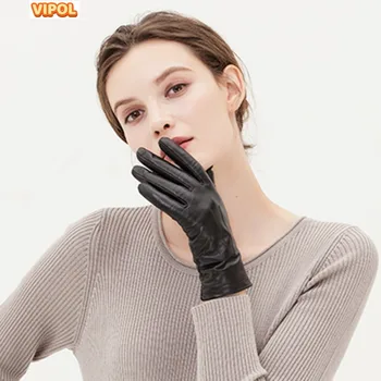 Перчатки из овчины однотонные универсальная модификация ручной тип ветрозащитные бархатные перчатки женский подарок Изображение 2