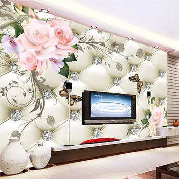 beibehang На заказ Любые 3D фрески Обои Шелковый цветок Европейский стиль 3D ТВ Фон Большая Настенная роспись Обои для гостиной