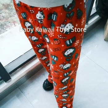 Пижамные штаны Sanrio на Хэллоуин, фланелевые пижамные штаны с рисунком 
