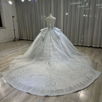 Высококачественное серо-голубое свадебное платье 2023, хит продаж, основное свадебное платье невесты, расшитое бисером Изображение 2