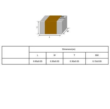 100ШТ 0201 4,7 ПФ 50В ± 0,25 ПФ Многослойный керамический конденсатор с чипом 4R7C C0G NPO SMD Изображение 2