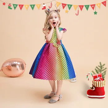 Новое платье с цветочным рисунком для девочек, 100% хлопок, костюм для девочек с принтом бабочки в горошек, детские платья принцессы детская одежда 1-6 лет
