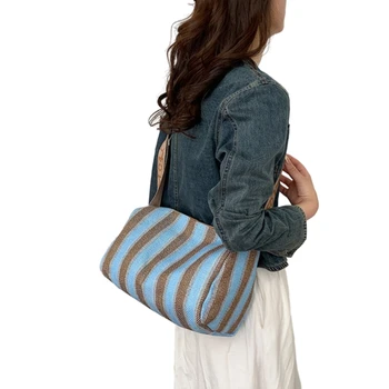 Модернизированная полосатая сумка-подушка Элегантная и универсальная сумка Sholuder Модная сумка для девочек для поездок на работу и путешествий Durable 517D