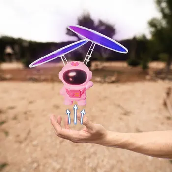Индукционный летающий робот-Дрон, Вращающаяся люминесцентная игрушка со светодиодной подсветкой, детские игрушки на открытом воздухе для мальчиков, детские подарки на день рождения Изображение 2