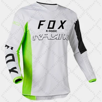 Мужские майки для скоростного спуска, футболки для горных велосипедов, майки для мотоциклов Offroad DH, Спортивная одежда для мотокросса, одежда X-GODC Fox Изображение 2