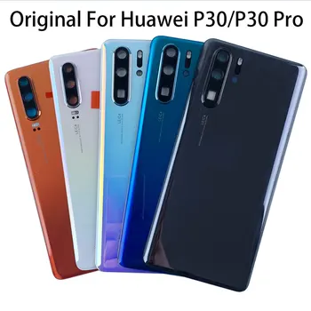 100% Оригинал для Huawei P30 Pro Задняя крышка батарейного отсека корпус задней двери чехол для Huawei P30 Стеклянная задняя крышка с объективом камеры