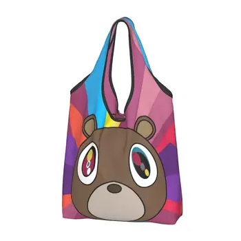 Сумки для покупок Kanye West Bear, забавные сумки для покупок, сумки через плечо, портативная сумка большой емкости