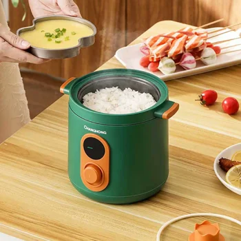 Мини-электрическая рисоварка, Многофункциональная Машина для приготовления супа-каши на 1-4 персоны, Назначение- Пароварка для приготовления пищи с антипригарным покрытием 1,2 л /2л Изображение 2