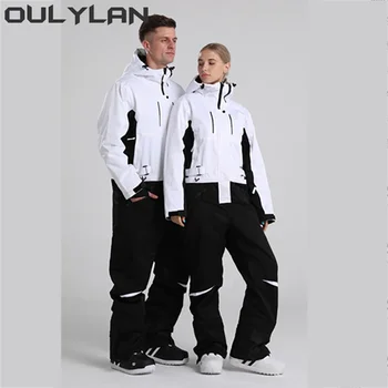 Лыжные костюмы Oulylan Для взрослых, утепленные комбинезоны для сноуборда, водонепроницаемая ветрозащитная лыжная цельная одежда для мужчин и женщин
