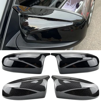 2шт Отличное Боковое Крыло Заднего Вида модифицированные Ярко-черные Крышки Зеркал С Рисунком Из Углеродного Волокна Для BMW X5 E70 X6 E71 2008-2013