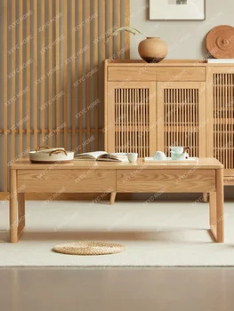 Новый китайский дзен-журнал из массива дерева, японский чайный столик для гостиной Kang Home Изображение 2
