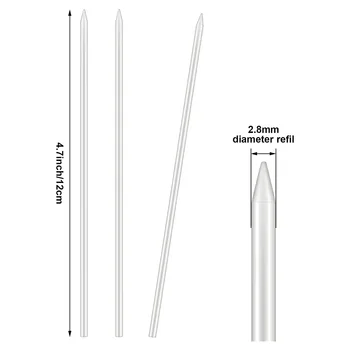 24 Штуки сменных грифелей для плотницких карандашей 2,8 мм белого цвета, сплошные механические сменные карандаши для плотницких карандашей Изображение 2