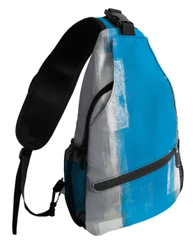 Сине-серые нагрудные сумки с абстрактным искусством для женщин, мужчин, водонепроницаемые сумки-мессенджеры, женские дорожные спортивные сумки через плечо на одно плечо