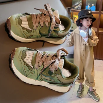 Размер23-36 Детская обувь для папы, весна-осень, новая модная большая детская спортивная обувь, Корейские детские модные сетчатые кроссовки