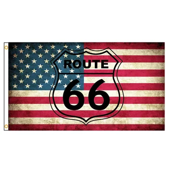 90x150 см Route 66 мотоцикл байкер Райдер ретро флаг США