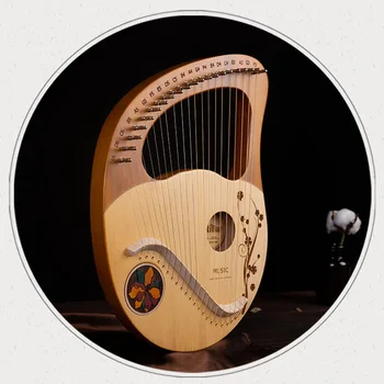 21 Струнная Лира Lyre Harp Музыкальный инструмент из красного дерева Ключ для настройки С Запасными струнами Музыкальный Инструмент Новинка 2023 года
