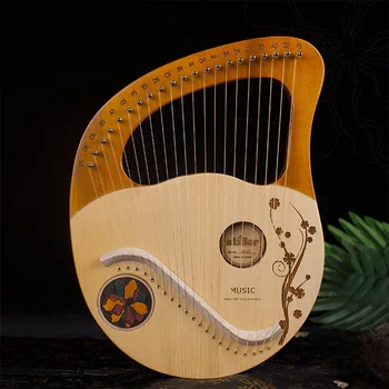 21 Струнная Лира Lyre Harp Музыкальный инструмент из красного дерева Ключ для настройки С Запасными струнами Музыкальный Инструмент Новинка 2023 года Изображение 2