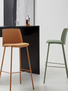 OK Простой домашний стульчик для кормления со спинкой, скандинавский железный барный стул, современный барный стул, интернет-красный барный стул, табурет для кафе