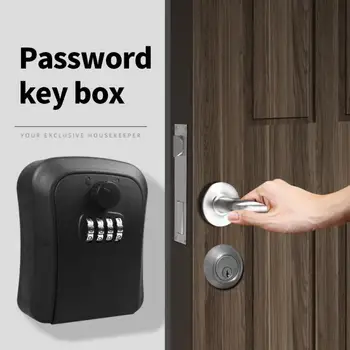 Настенный Органайзер для хранения ключей Secret Box Organizer 4-значная комбинация паролей Кодовый замок без ключа Сейф для ключей от дома Пластик Изображение 2