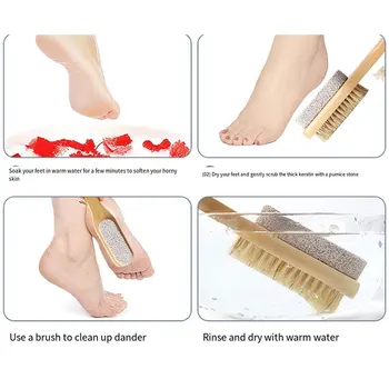 Щетка для массажа ног Ручной педикюрный массажер для удаления омертвевшей кожи в ванной Изображение 2