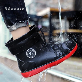 Зимние мужские непромокаемые ботинки DSankle, ветрозащитные хлопковые непромокаемые ботинки, теплая модная обувь для рыбалки без шнуровки, Водонепроницаемые рабочие ботинки, Большие размеры 49