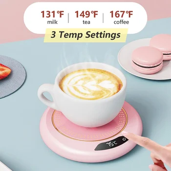 USB Интеллектуальная подставка с постоянной температурой, 3 Настройки температуры, грелка для чая с молоком, Подогреватель стаканов для чая и воды Office Изображение 2