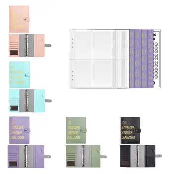 Сэкономьте $ 5050, планируя 100 конвертов, переплет для заданий, прочный мягкий набор для книг из искусственной кожи, простой и увлекательный способ