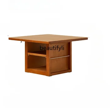 Сочетание стола и стула с эркером из массива дерева в скандинавском стиле, Простые балконные татами, Креативный Маленький журнальный столик