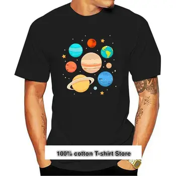 Camiseta de manga corta de planetas del sistema Solar, ropa de ciencia hecha a mano, estilo libre, nueva