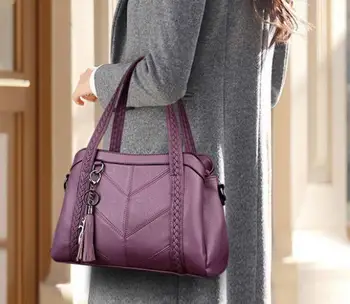 Европейская и американская сумка-тоут с кисточками, женская сумка, сумка большой емкости, сумка через плечо, женская сумка Изображение 2