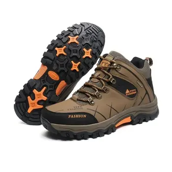 YT585188 Уличные походные ботинки с высоким берцем на шнуровке, спортивная мужская обувь для кемпинга, альпинизма, нескользящая дышащая обувь в китайском стиле Изображение 2