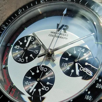 7750 Хронограф Винтажные комбинированные часы Panda Мужские кварцевые наручные часы Dome Len Водонепроницаемые Бесплатная доставка