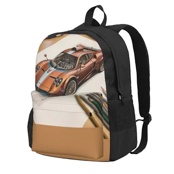 Рюкзак Speed Sports Car Цветной Мультяшный Карандаш Art Boy, Треккинговые Рюкзаки из полиэстера, Дышащие Сумки для средней школы, Рюкзак