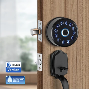 Smartek Waterproof BLE 5.0, Цифровые передние электронные дверные замки без ключа, TTlock App Home A221, умный замок с отпечатком пальца