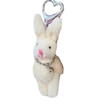 Модный брелок с мягкой игрушкой, Плюшевый брелок с кроликом, Уникальное животное, брелок с кроликом, Плюшевый брелок для ключей, декор