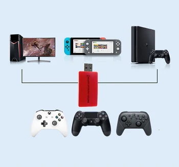 Адаптер беспроводного контроллера конвертер контроллера USB конвертер Bluetooth-совместимый адаптер для коммутатора PS3 PS4 Xbox One PC Изображение 2